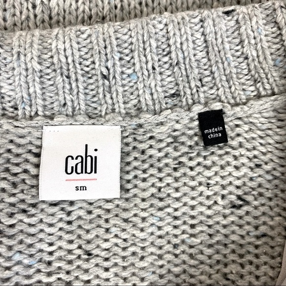 CAbi Square Stitch Grey Cardigan Sweater Size S - Picture 9 of 11
